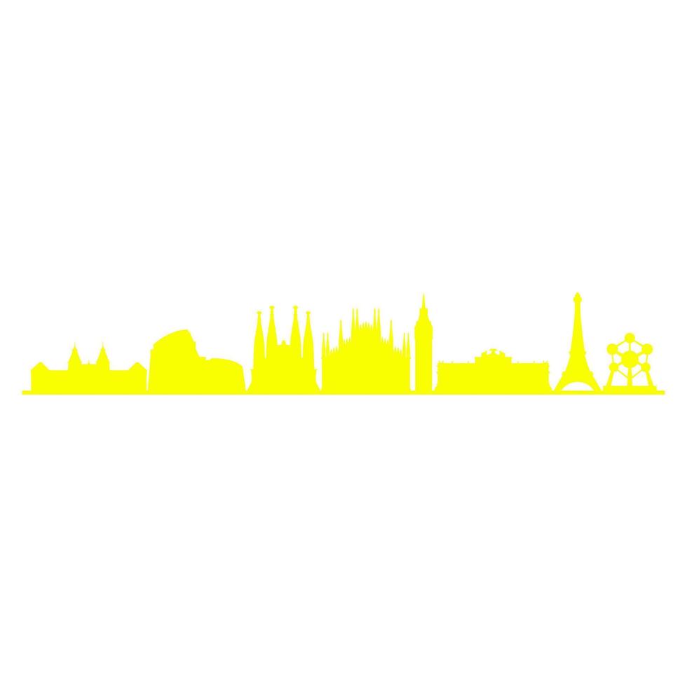 Europe skyline on white background vector