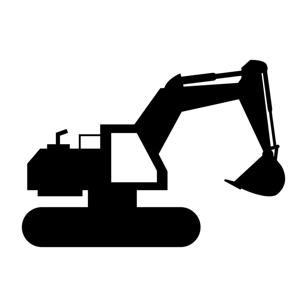 Excavator illustrated on background vector