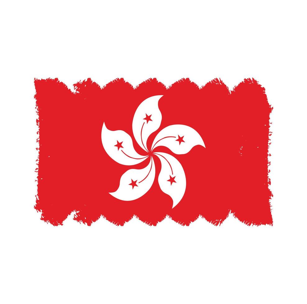 vector de bandera de hong kong con estilo de pincel de acuarela