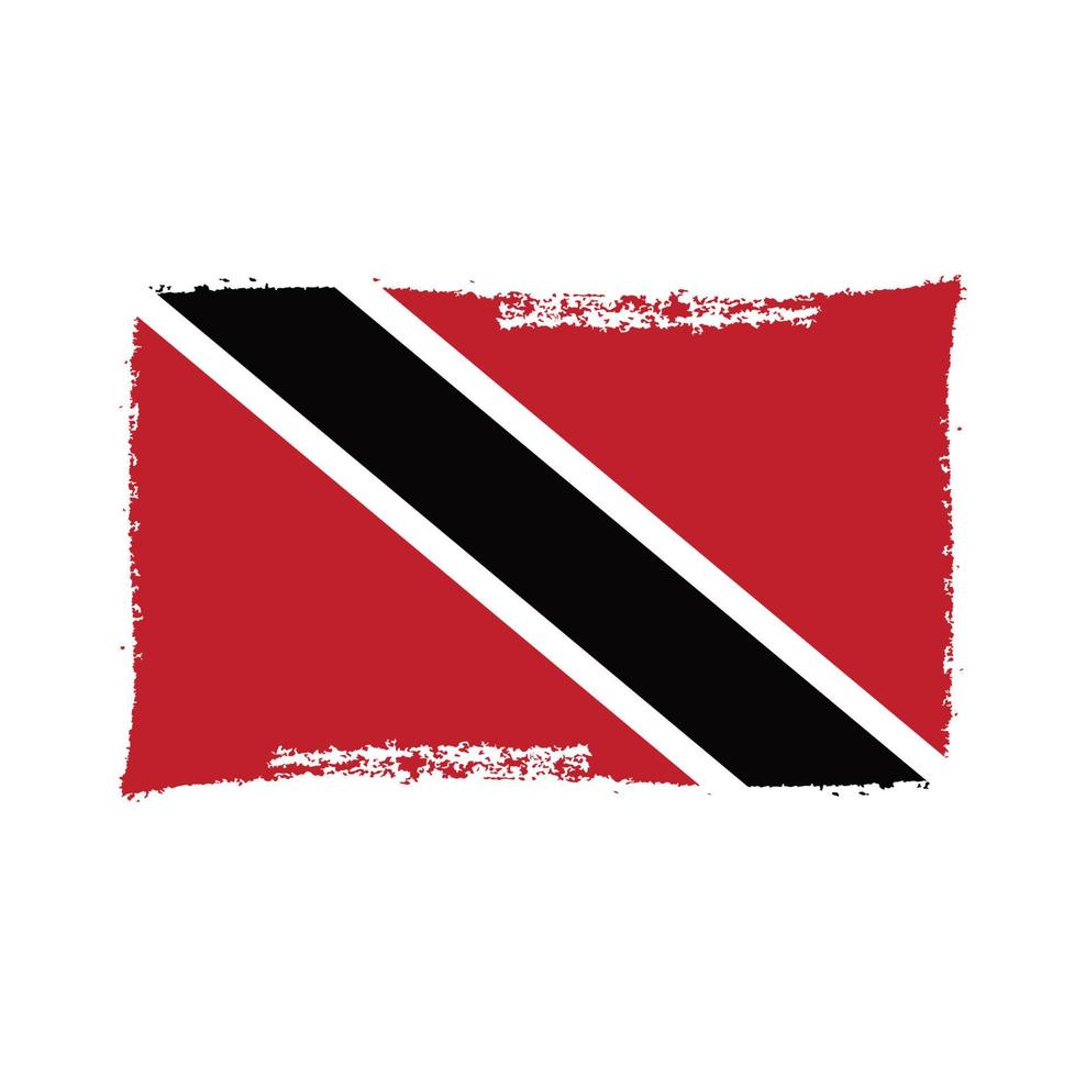 bandera de trinidad y tobago con pincel pintado de acuarela vector
