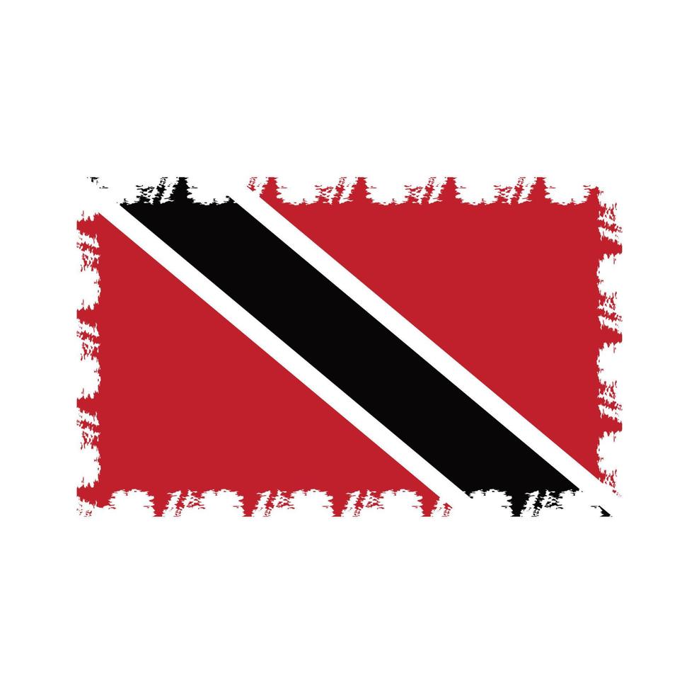 Trinidad and Tobago Flag With Watercolor Painted Brush vector