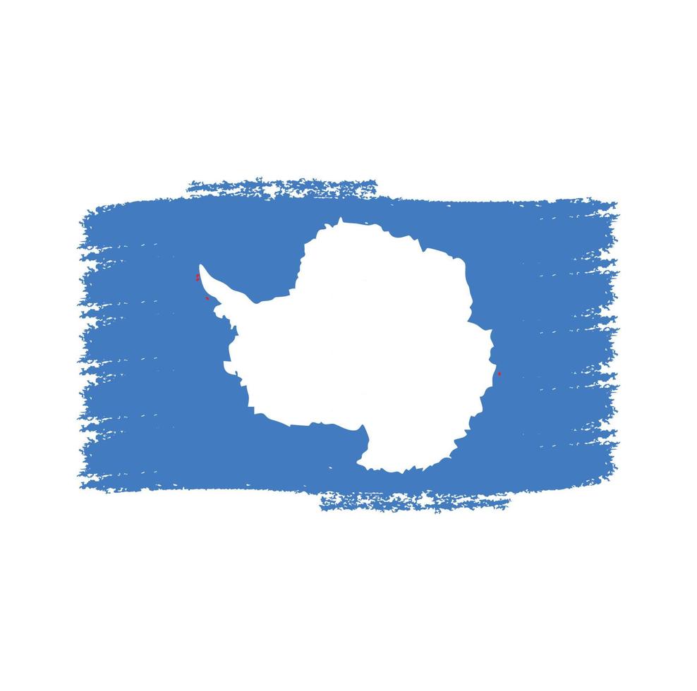 bandera de antartica con pincel pintado de acuarela vector