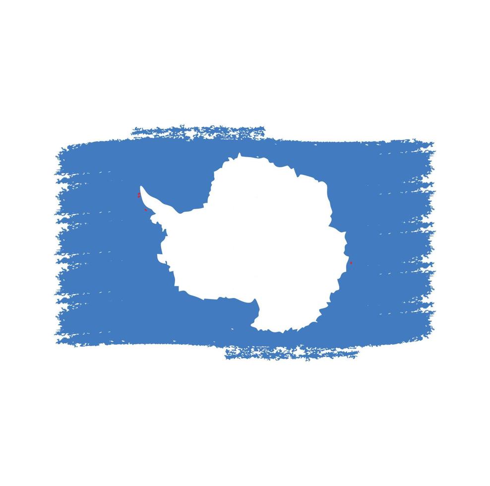 Antartica Flag With Watercolor Painted Brush vector