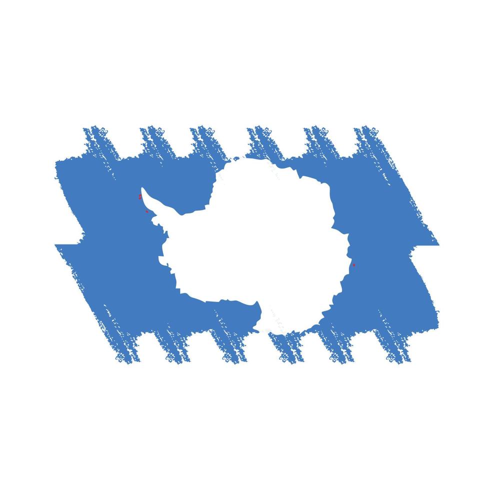 Antartica Flag With Watercolor Painted Brush vector