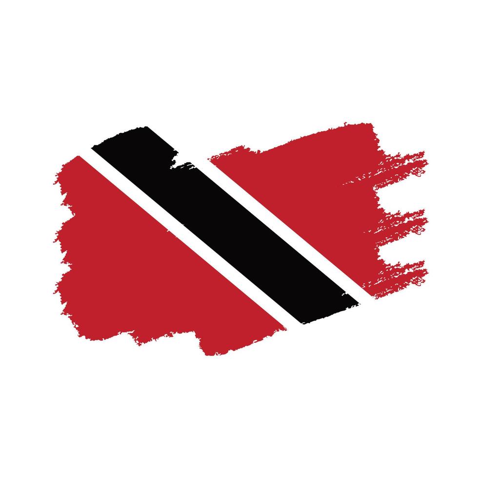 Trinidad and Tobago Flag With Watercolor Painted Brush vector