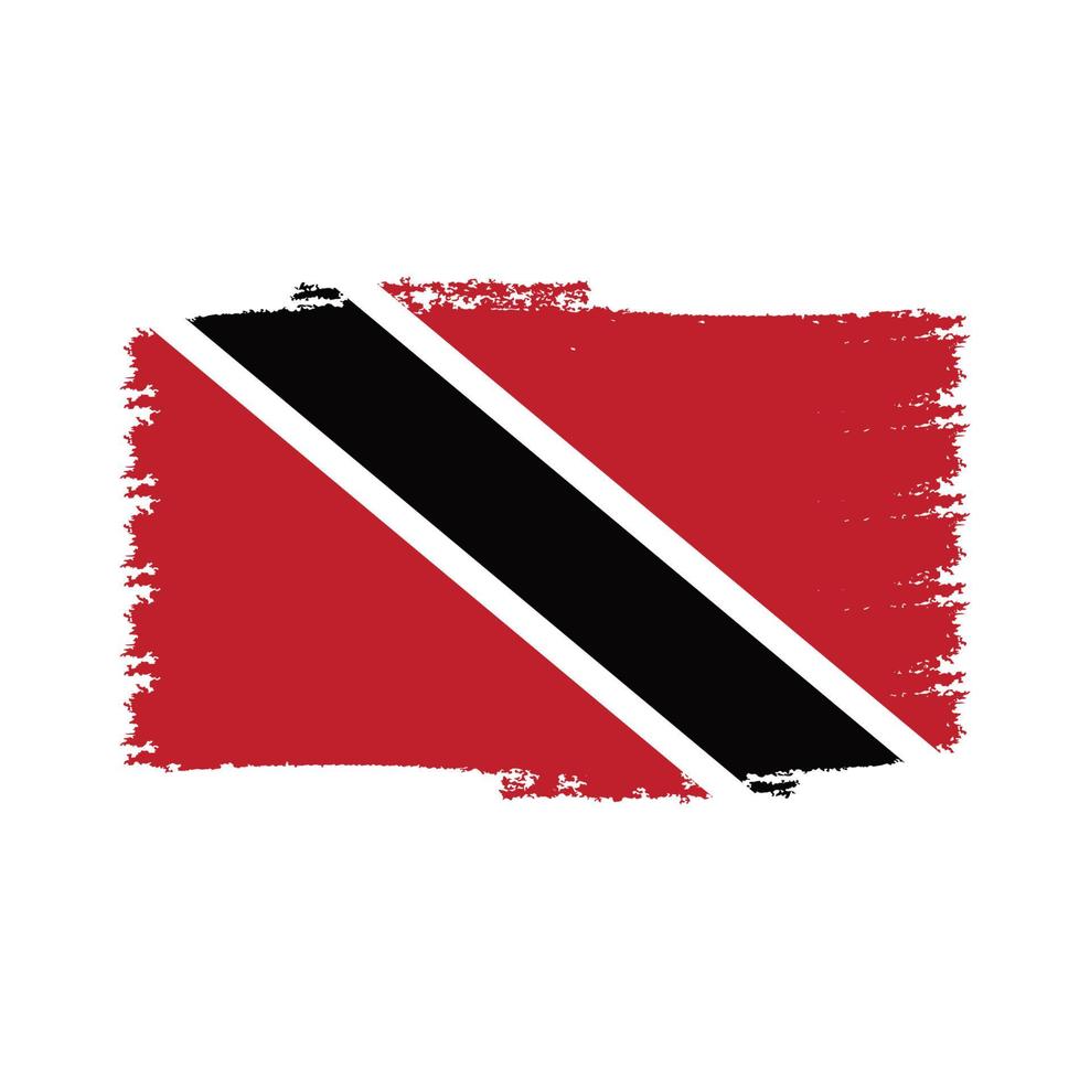 Trinidad and Tobago Flag With Watercolor Painted Brush vector