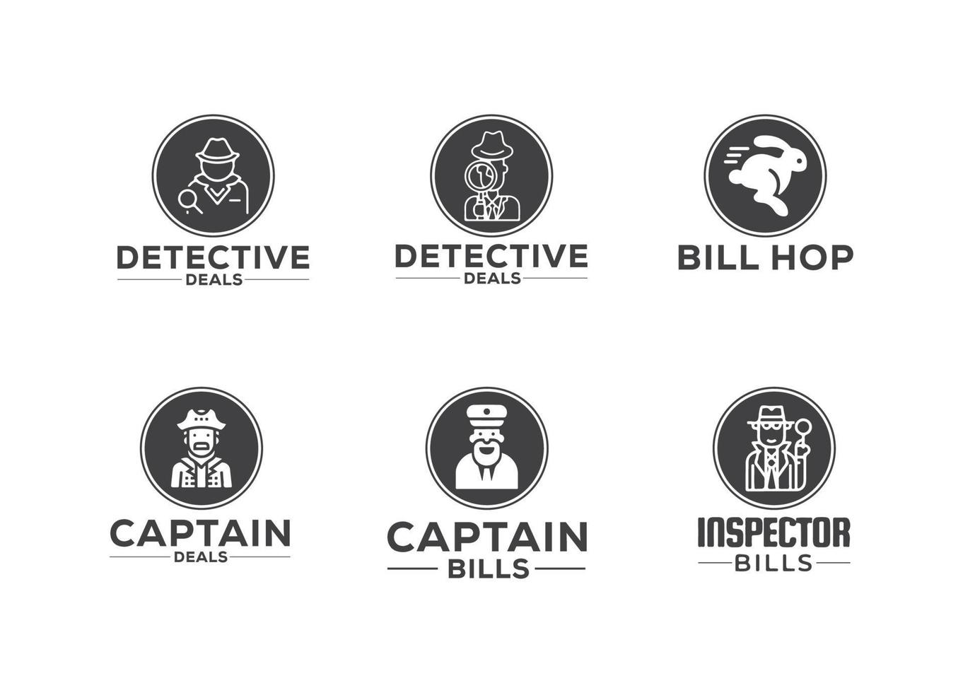 Detective Logo or Icon Design Vector Image Template