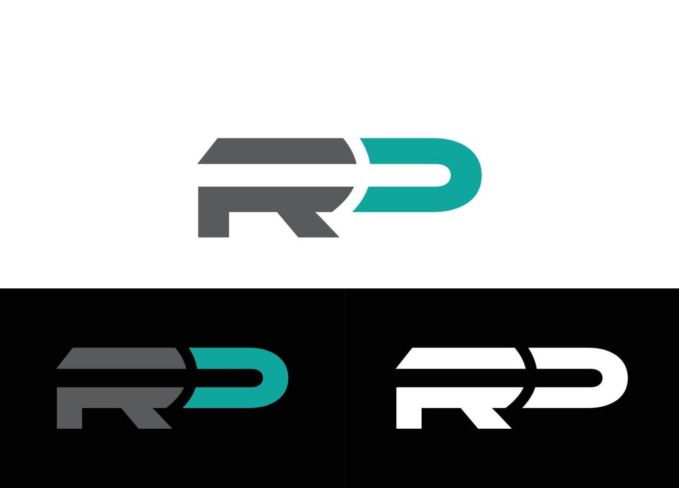 Plantilla de imagen de vector de diseño de logotipo o icono de letra inicial rp