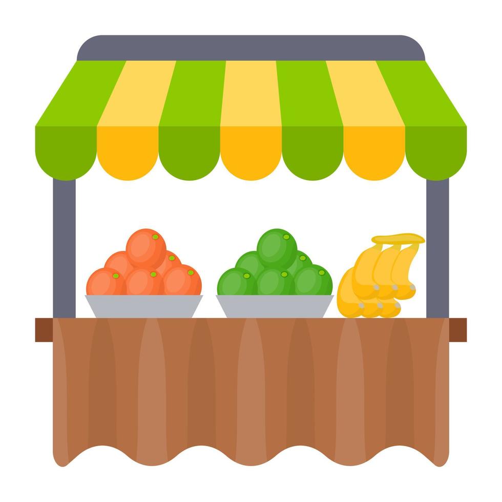 conceptos de puesto de frutas vector