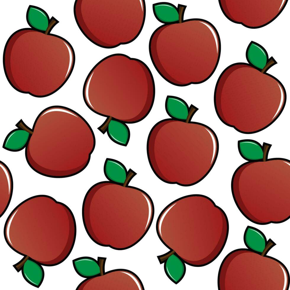 Apple fresh fruit seamless abstract pattern on white background vector design