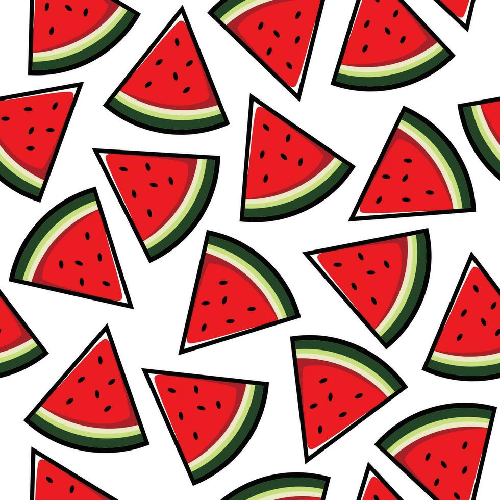 Watermelon fresh fruit seamless abstract pattern on white background vector design