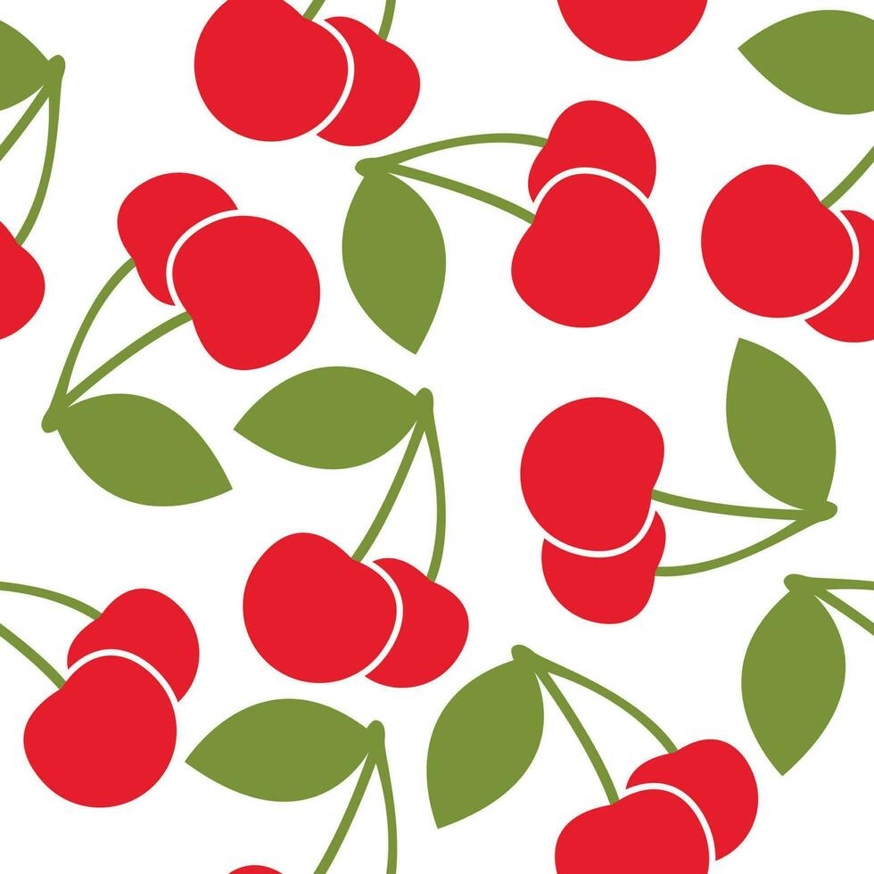 cereza, fruta fresca, seamless, extracto, patrón, blanco, plano de fondo, vector, diseño vector