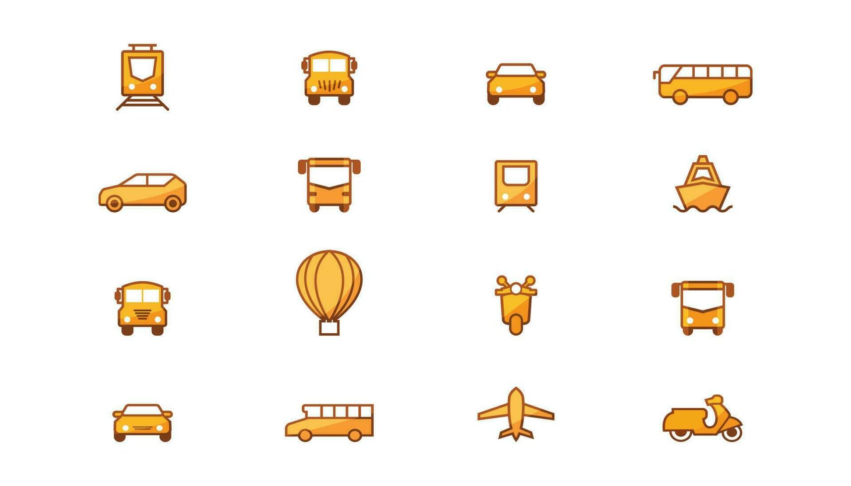 diseño de vector de conjunto de iconos de transporte