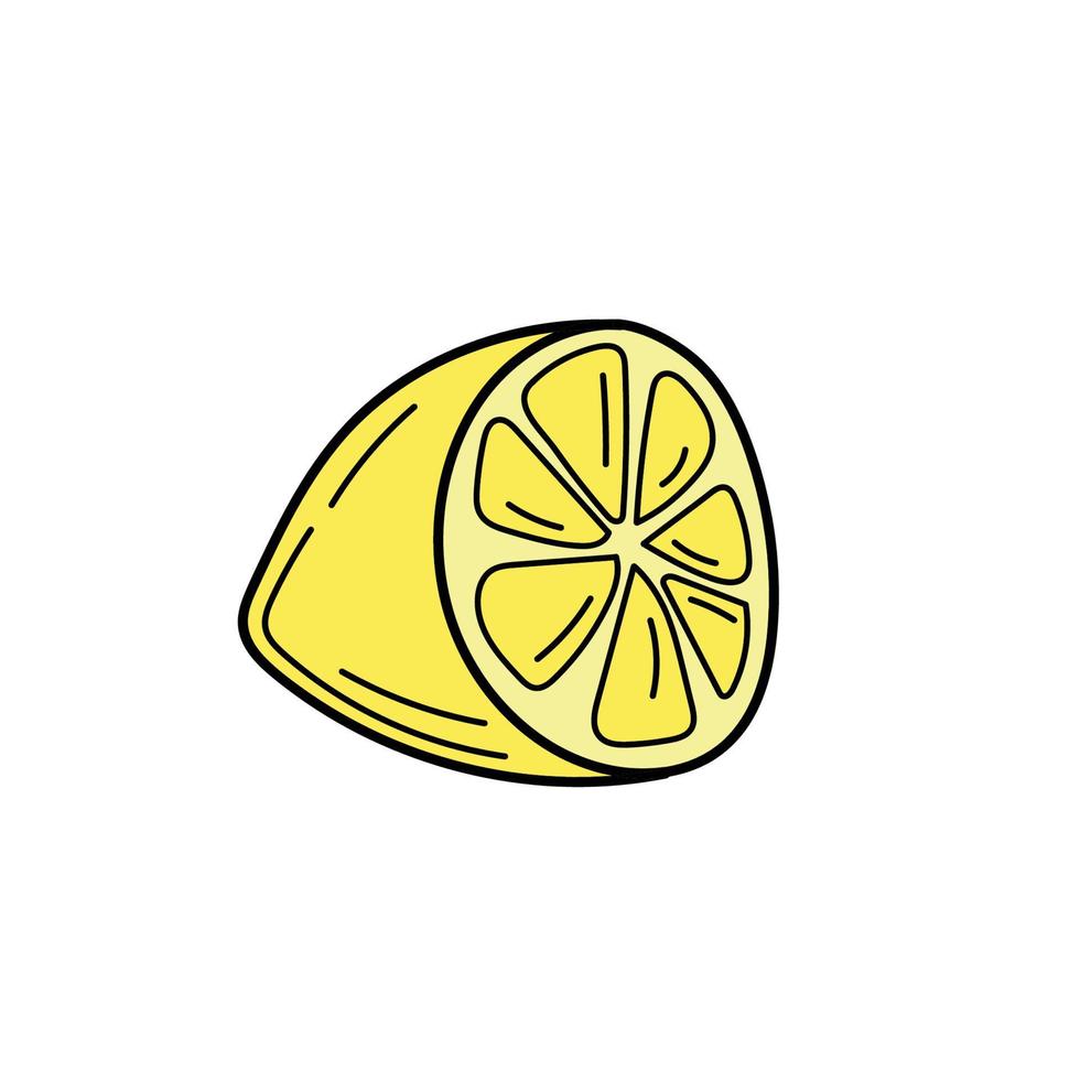 Hand drawn lemon. Sketch. Doodle isolated on white background. Perfect for summer design. vector