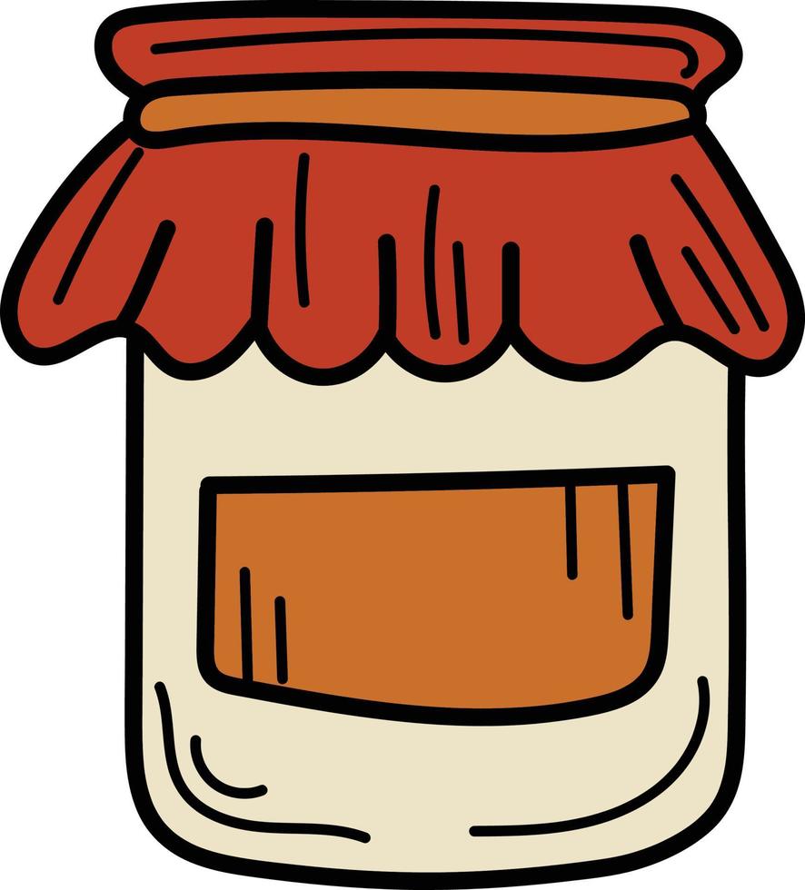 Hand drawn jam jar icon vector