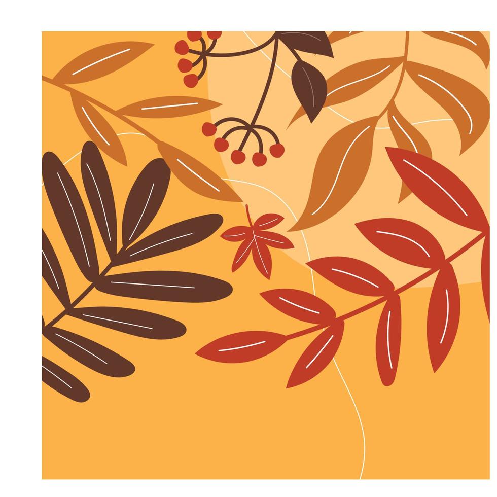 tarjeta de otoño con hojas. decoración para pancartas, tarjetas de descuento vector