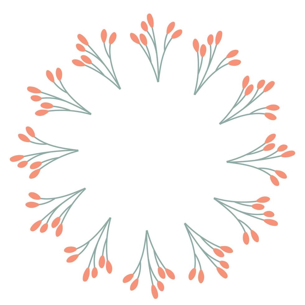 Autumn minimalistic wreath - leaves. Circular elements for design postcards vector