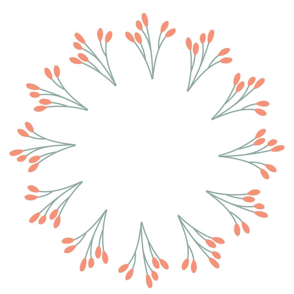 Autumn minimalistic wreath - leaves. Circular elements for design postcards vector