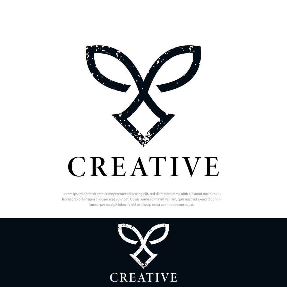 Simple monogram logo vector illustration