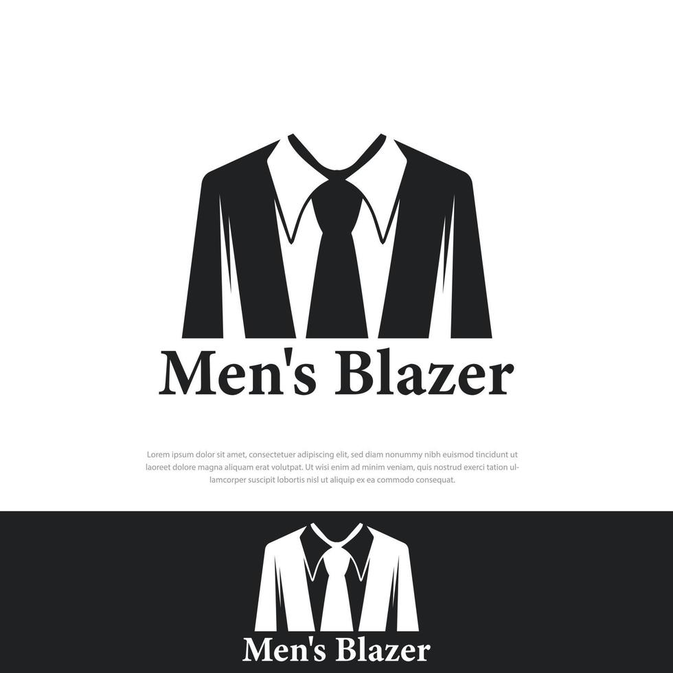 Chaqueta de hombre o traje de lujo simple logo icono de traje negro de vector. vector