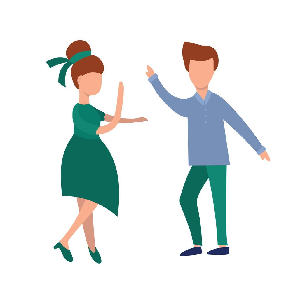 Dancing people. Party - Move to the music. Flat abstract style vector