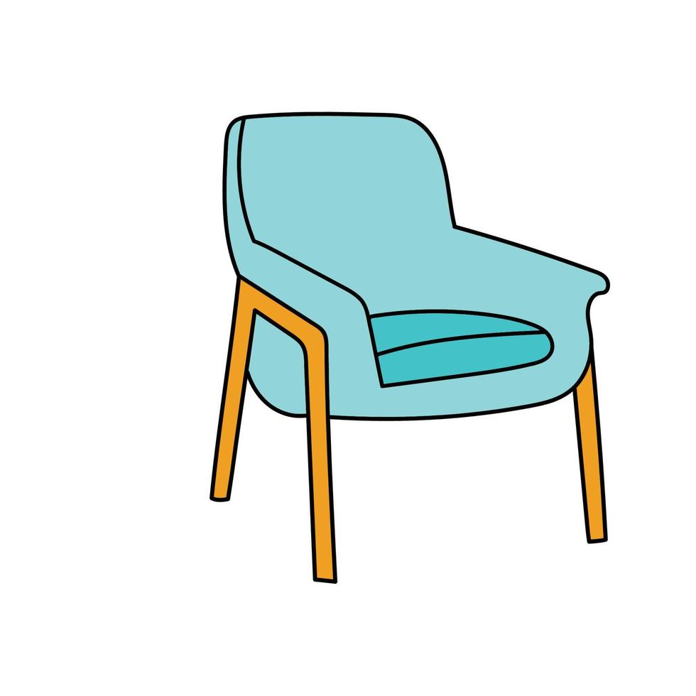 Armchair in hand-drawn style for design, catalogs, furniture site vector