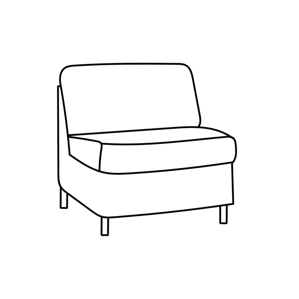 sillón en estilo dibujado a mano para diseño, catálogos, sitio de muebles vector