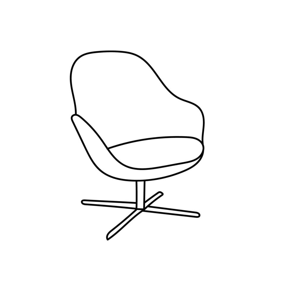 sillón en estilo dibujado a mano para diseño, catálogos, sitio de muebles vector