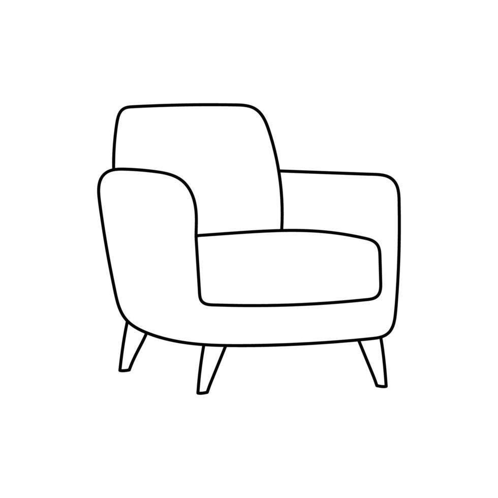 Armchair in hand-drawn style for design, catalogs, furniture site vector
