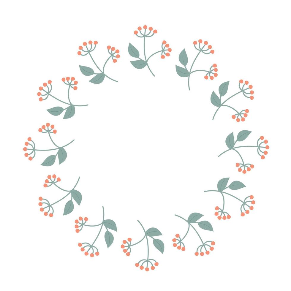 Autumn minimalistic wreath - leaves. Circular elements for design postcards vector