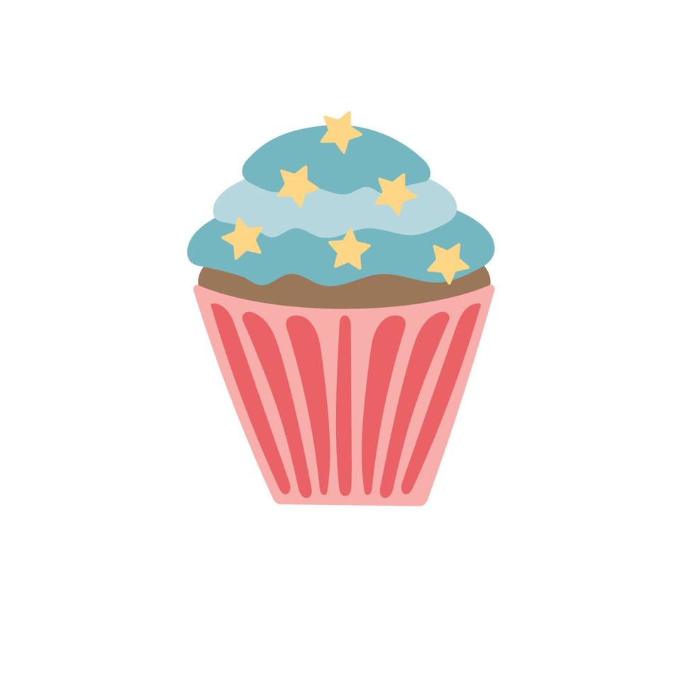Christmas cupcake and muffin, illustration in pastel colors vector