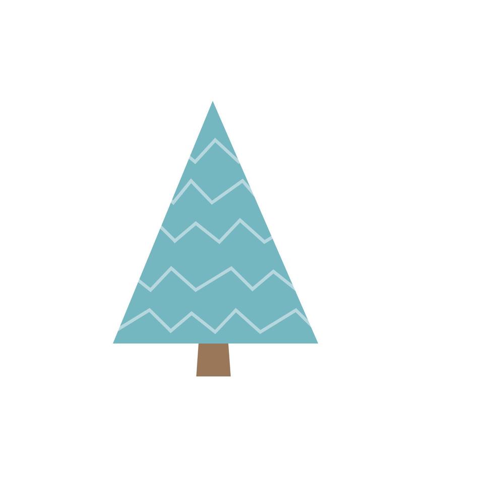 Cute blue christmas tree. Xmas tree for greeting card decoration or logo design vector