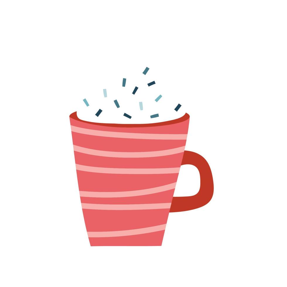 té caliente, taza de café. elementos de vacaciones de invierno. diseño plano vector