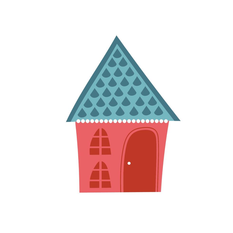 Set of cartoon funny Christmas houses in flat design vector