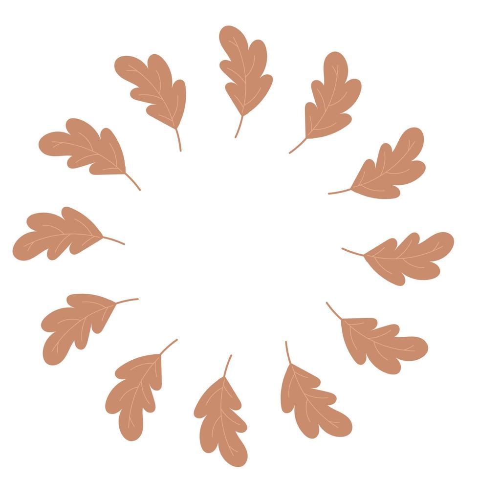 Autumn minimalistic wreath - leaves. Circular elements for design postcards vector
