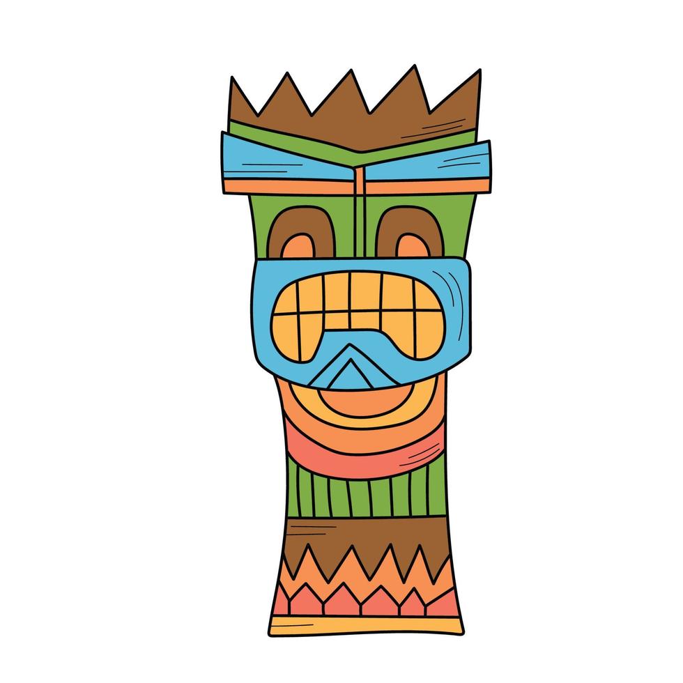 Wood Polynesian Tiki idols vector