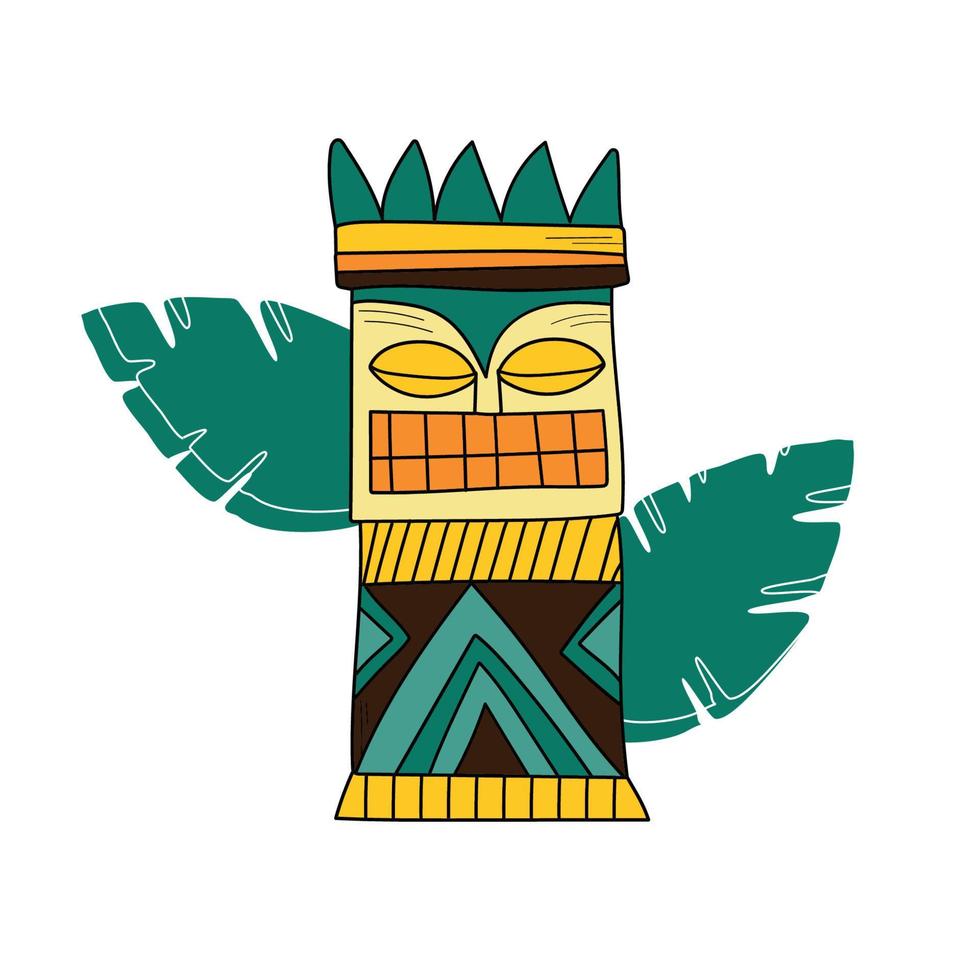 Wood Polynesian Tiki idols vector