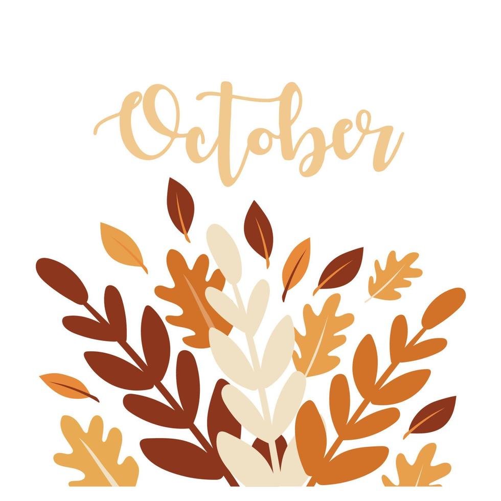 Autumn template. Design for card, poster, flyer, vector