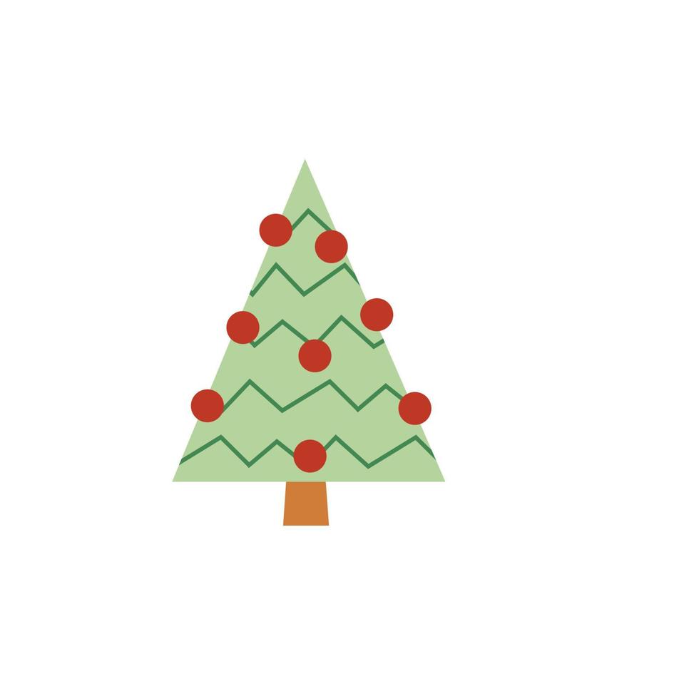 Cartoon christmas tree - flat design vector