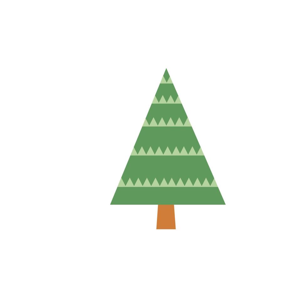 Cartoon christmas tree - flat design vector