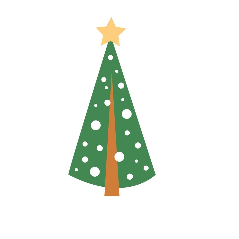 Cartoon christmas tree - flat design vector