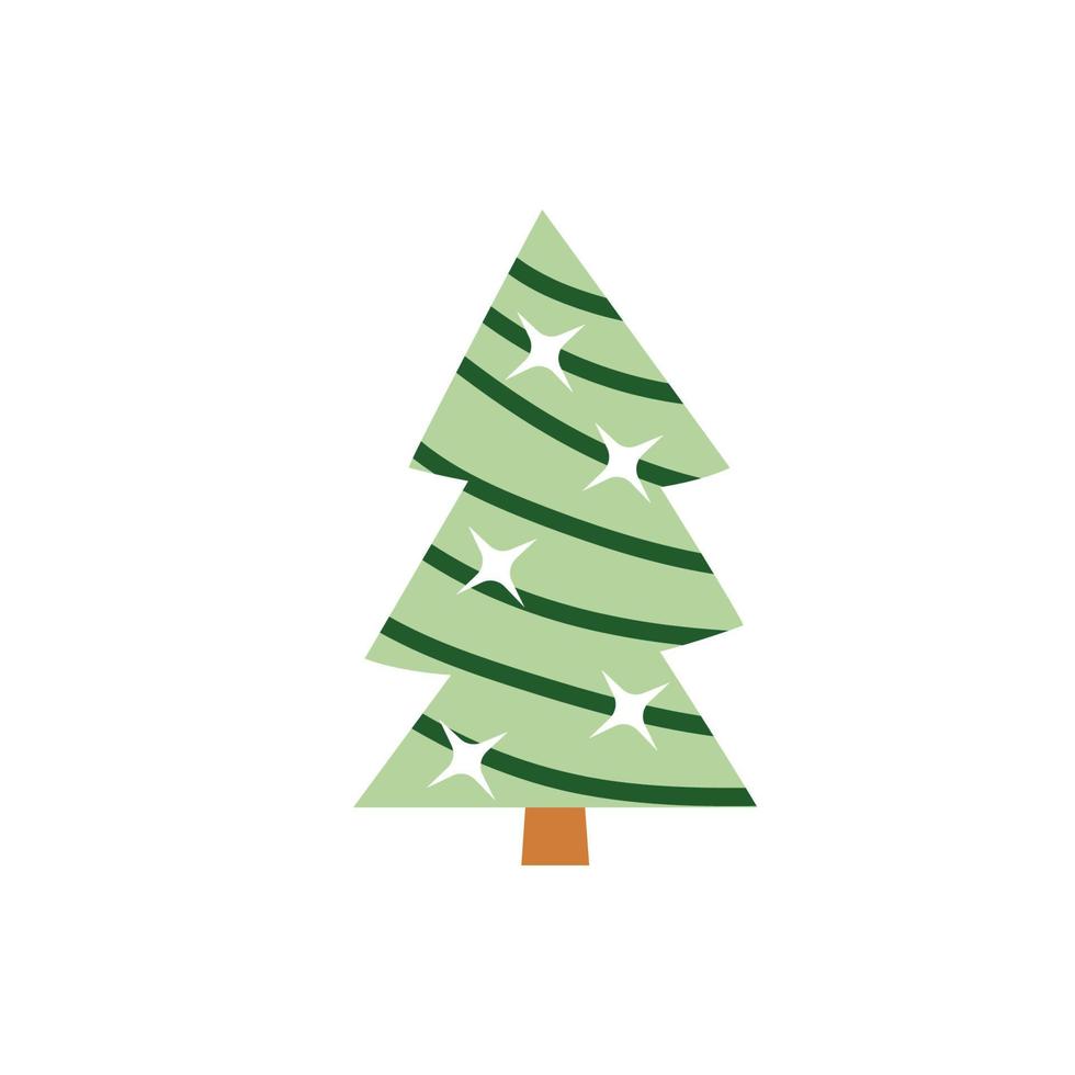 árbol de navidad de dibujos animados - diseño plano vector