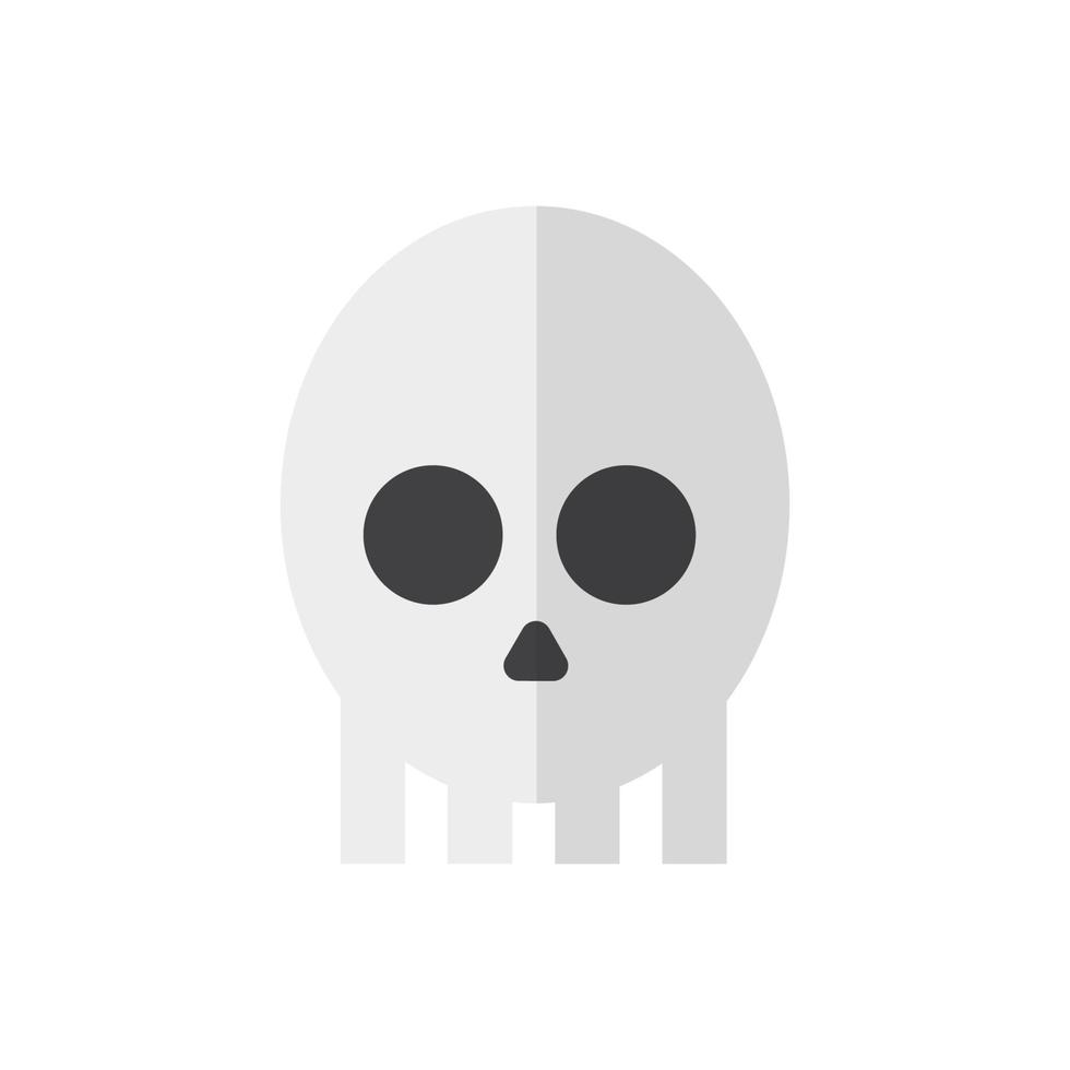 Cartoon skull. Simple halloween icon vector