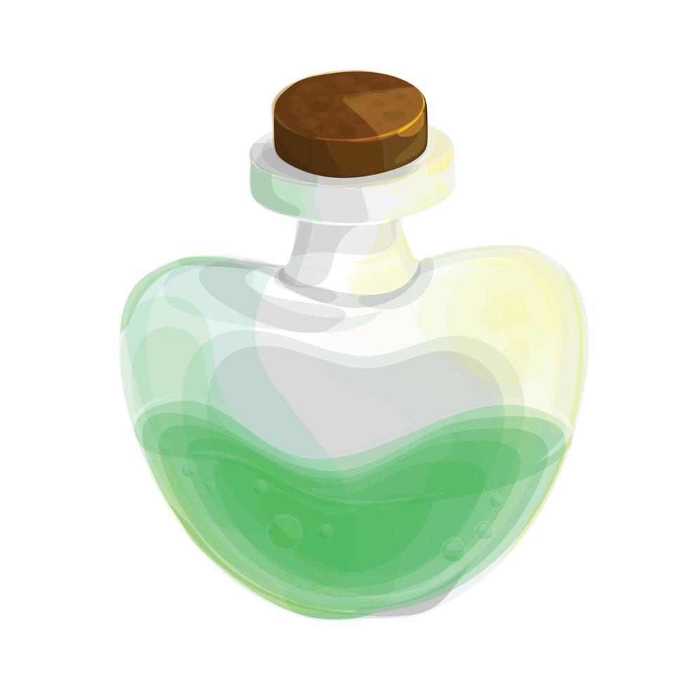 Bottle with liquid potion magic elixir vector