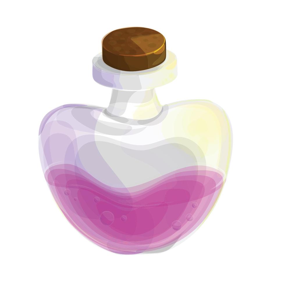 Bottle with liquid potion magic elixir vector