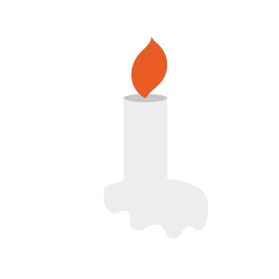 Burning candle. Simple and clean modern cartoon style vector