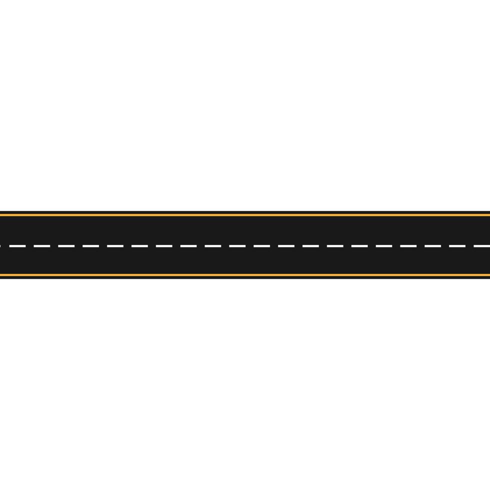 Template - straight asphalt roads. Seamless road background vector