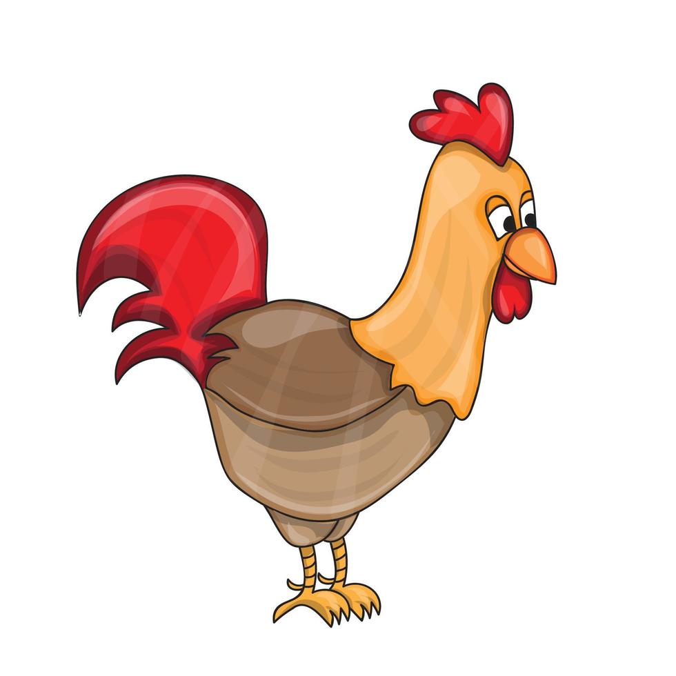 Cartoon rooster icon vector