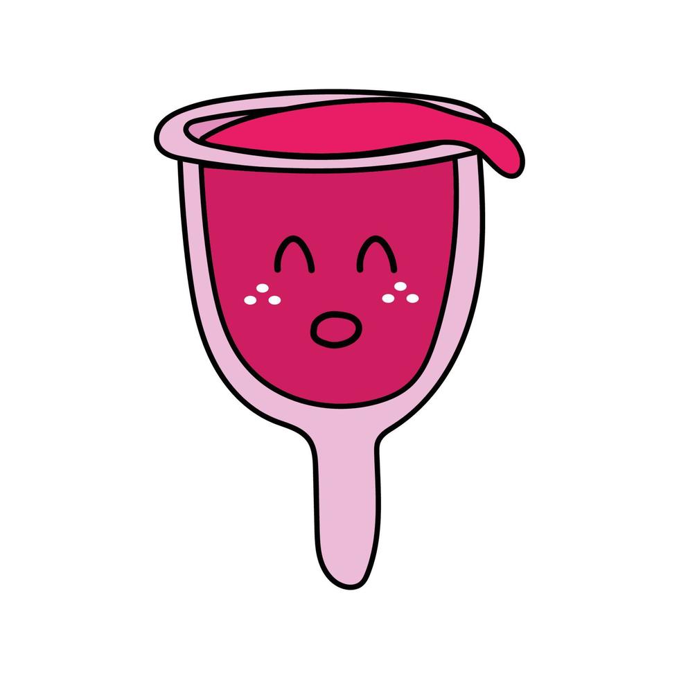 Hand drawn menstrual cup. Zero waste concept vector