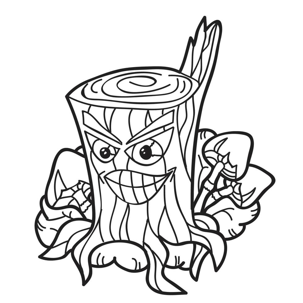 Tree Stump - a cartoon big tree stump vector
